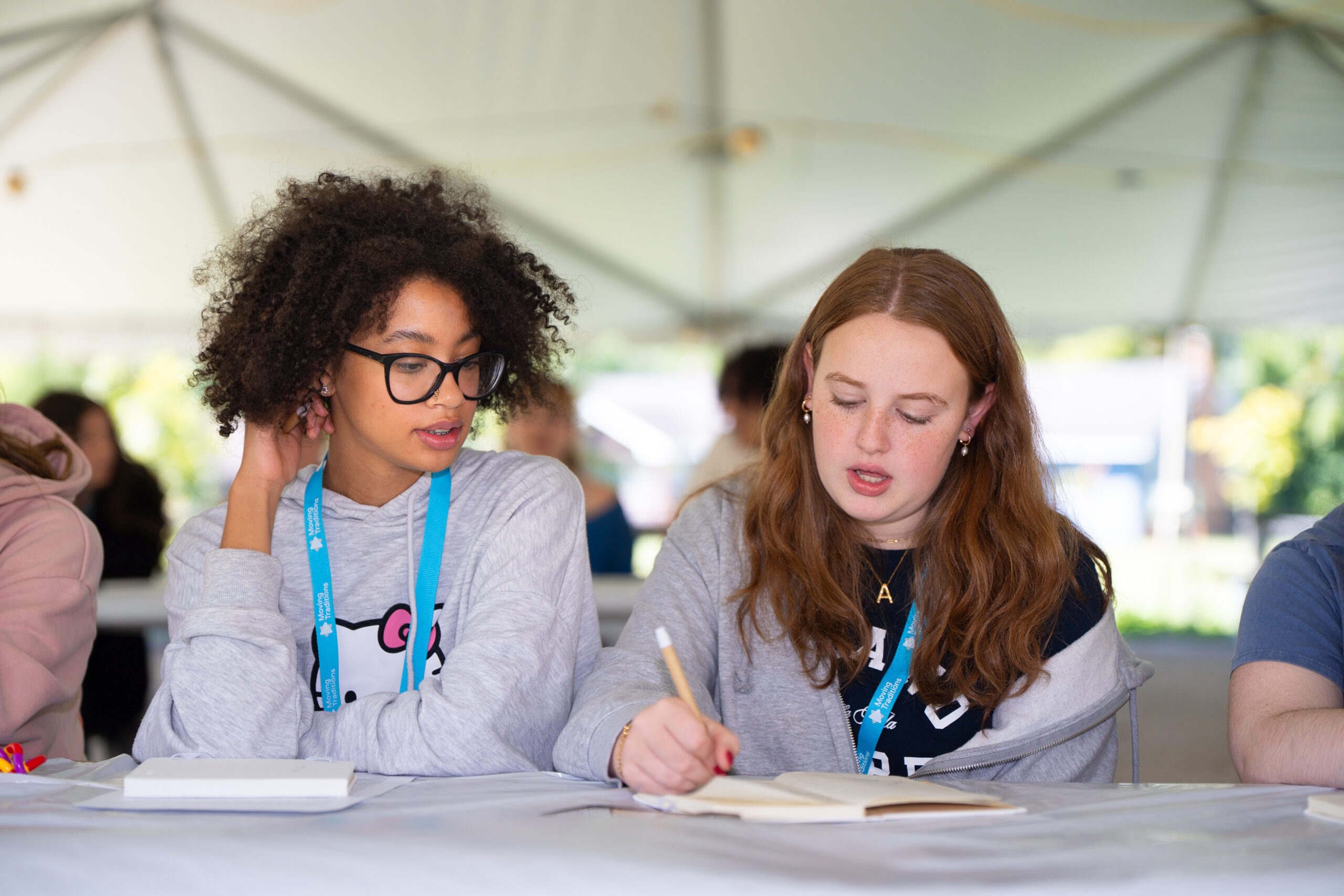 teens editing a magazine
