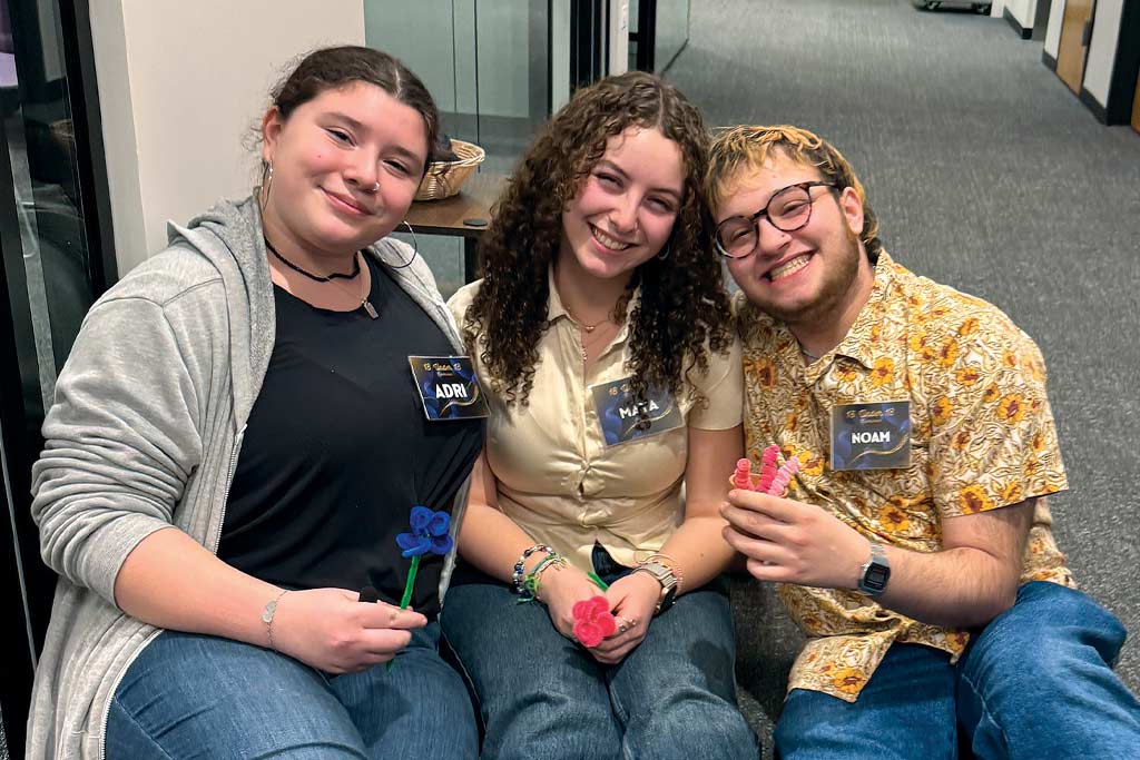 From left: Adri Lieberman, Maya Modlin, and Naom Altman at an event celebrating 18 Under 18 award nominees in January.&nbsp;