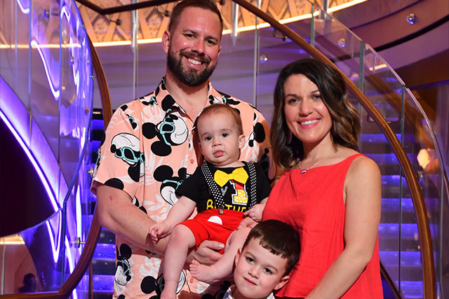 Jeanette Pacanowski and her husband and two kids on a Disney cruise.