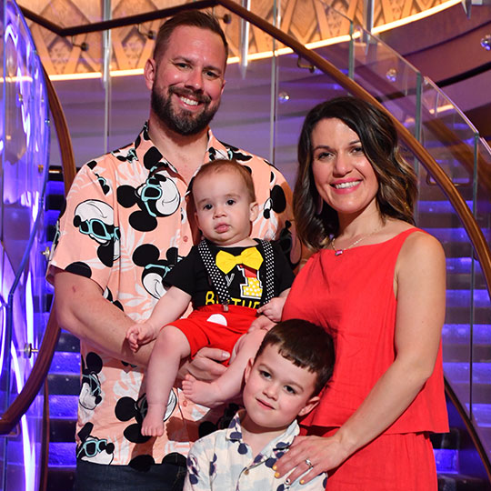 Jeanette Pacanowski and her husband and two kids on a Disney cruise.