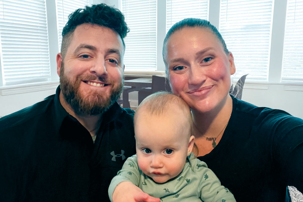 Lacey Krum, with her husband and their daughter, Shoshana.