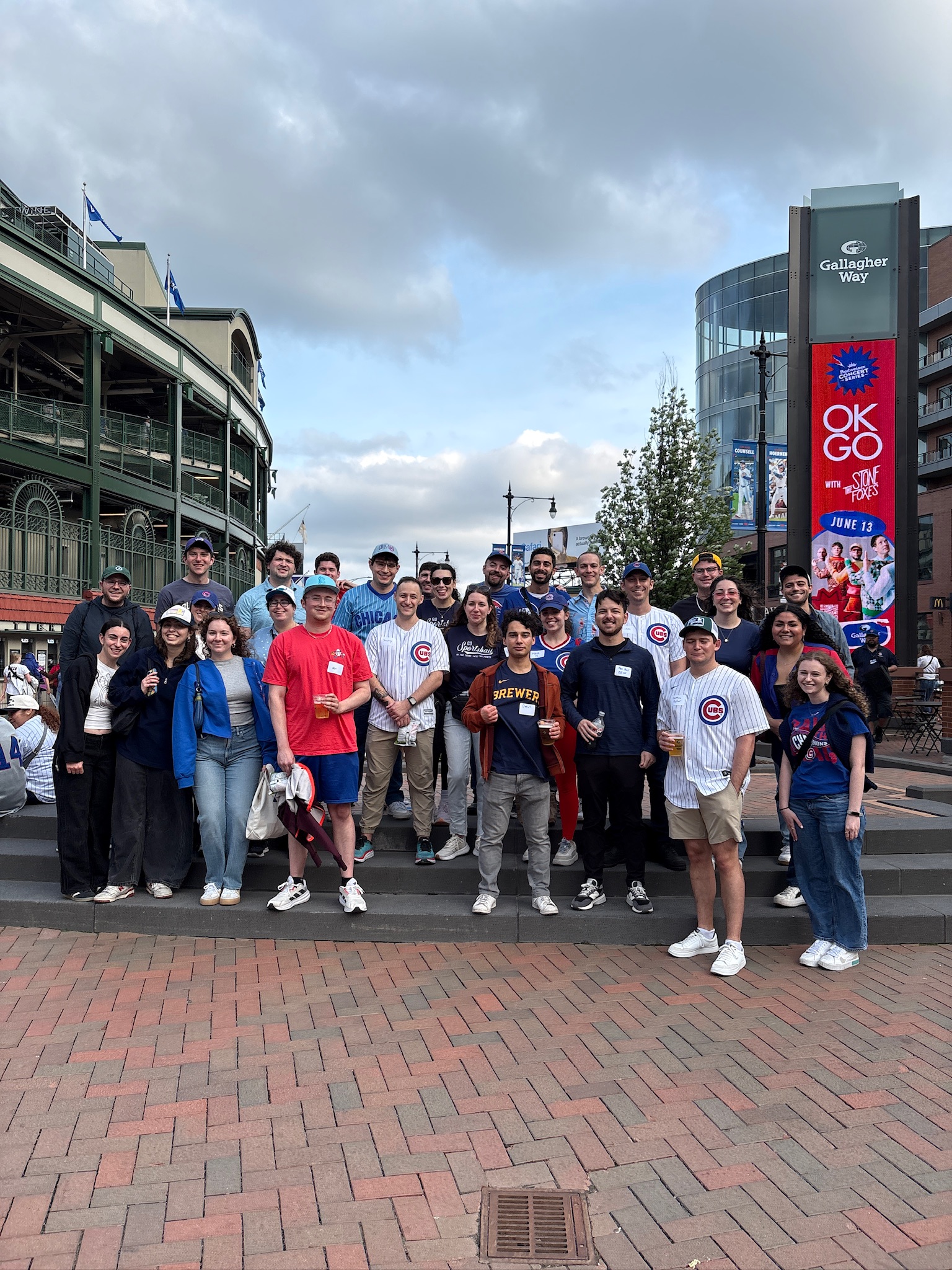 Photo of YLD and Anshe Emet Synagogue&rsquo;s Young Adult Division enjoy a fun night at Wrigley Field.