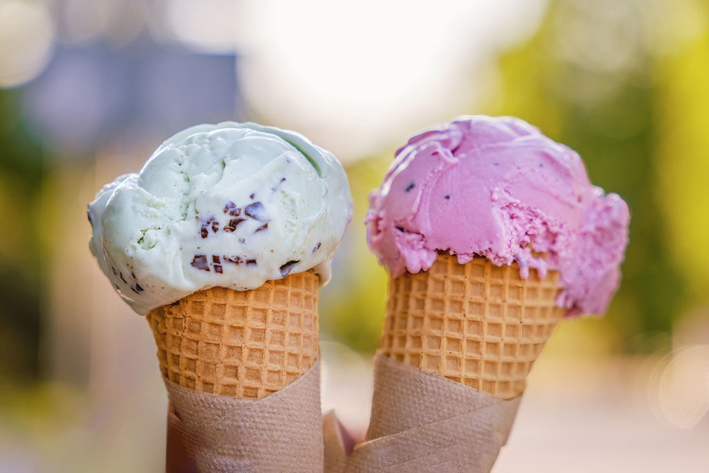 An image of two ice cream cones