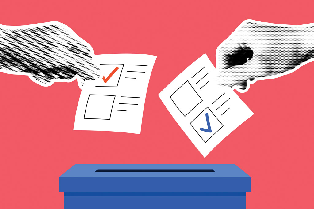 An image of voting ballots