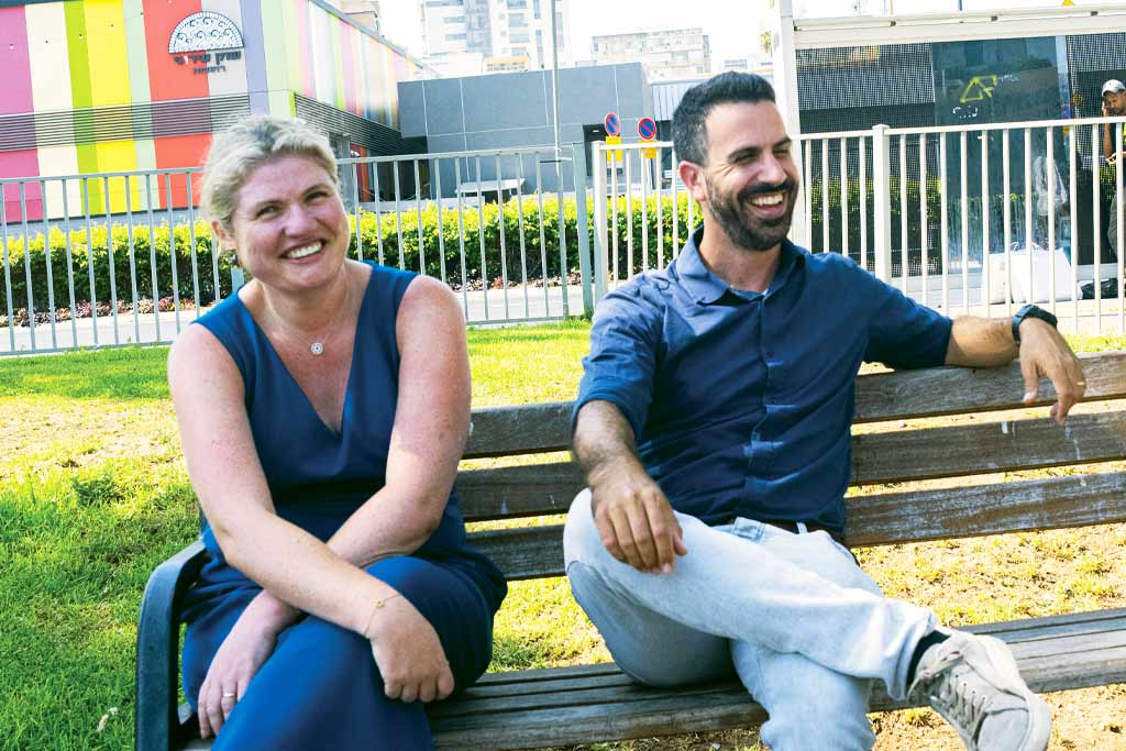 A photo of Manya Marcus host of What Came After and founder of WCA Media, pictured in Israel with Oz Bar-Liss, co-host of WCA&rsquo;s forthcoming podcast, Can You Hear Me Now?