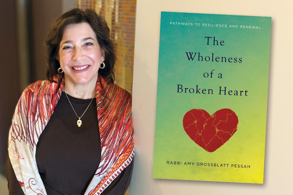 A photo of Rabbi Amy Grossblatt Pessah&rsquo;s and the cover of her new book.